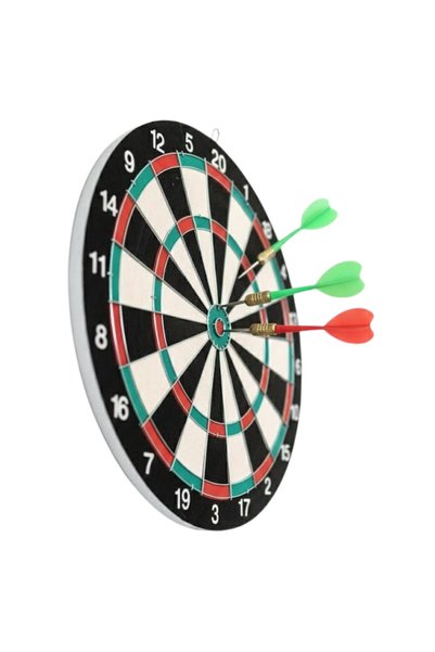 FMA Stylishly Designed 15 Inch Dart Board Set with Metal Tips 4 Arrows