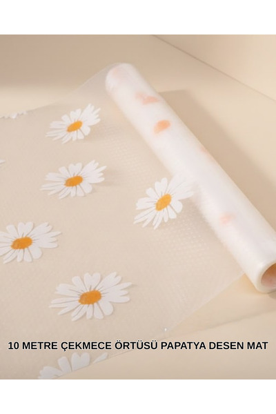 AyPenye 10 Metre Papatya Desenli Kolay Temizlenebilir Çekmece Matı