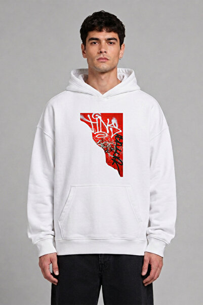 VSRN Φούτερ με κουκούλα Graffiti Half 1 Design με προεκτυπωμένο σχέδιο σε λευ...