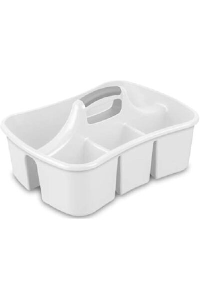 Sterilite 15888006 4 Compartment White Divided Ultra Caddy