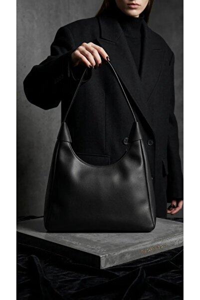 Lisinya Black Soft Matte Leather Look Single Compartment Shoulder Bag 33X22 c...
