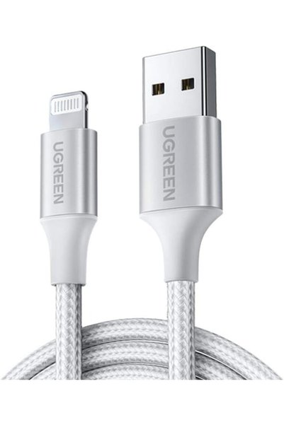 ART3 Lightning iPhone Örgülü Data ve Şarj Kablosu Beyaz 1 Metre