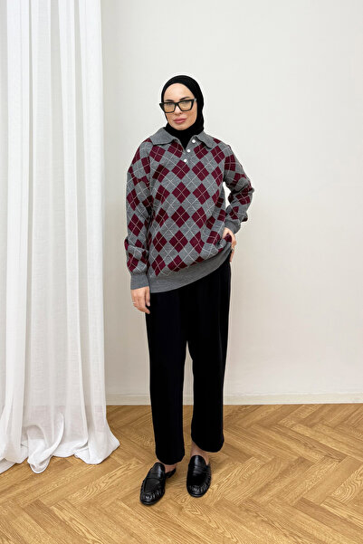 Melike Tatar Pulover tricotat cu model 87-25790