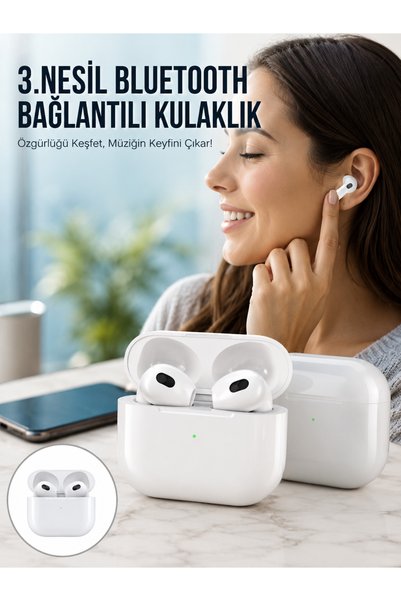 Eco Lounge 3.Nesil İOS Android Uyumlu Bluetooth 5.0 Beyaz Çağrı Cevaplama Yeni Nesil