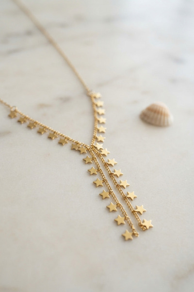 Lisinya Gold Brass Star Model Women's Necklace -
