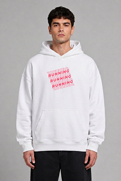 VSRN سترة رياضية بيضاء كبيرة الحجم بطباعة أمامية من Running Running 1 Design