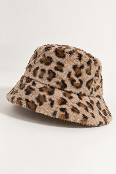 Goldmine Plush Bucket Hat Soft Touch Mink Leopard