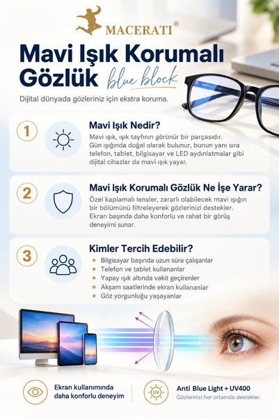 MACERATİ Lara Brown-Framed Vintage Cat-Eye Ultra-Light Blue Light Blocking Gl...