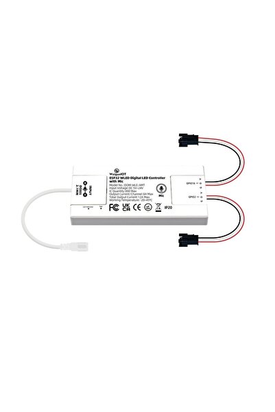 OEM Controler LED RGB ESP32 WLED cu Microfon, Sincronizare Muzică, 5-24V, 12A...