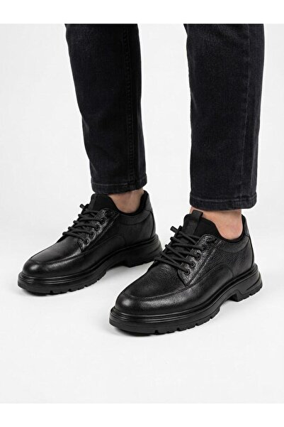 Voyager Men's Black Elastic Orthopedic Thick Sole Casual Shoes