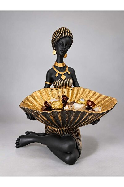 Dumco Statueta Africana Decorativa cu Suport DM-LY252212/GOLD