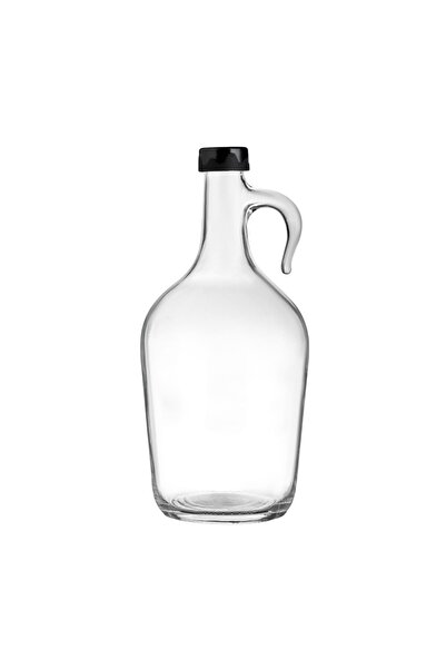 OEM Recipient Ulei 1,5L din Sticla cu Maner si Capac Negru pentru Turnare Usoara