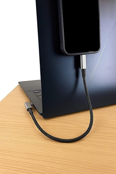 StepCo 40Gbps 240W 4.0 Thunderbolt L Shape Type-C to Type-C Şarj, Data ve 8K 60Hz Data Transfer Kablosu Tip