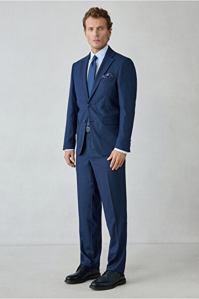 Kiğılı 4 Drop Relaxed Fit Comfortable Cut Woolen Plain Mono Collar Suit