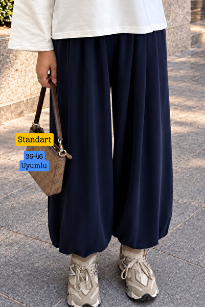Mogi Butik Women's Seasonal Cupra Pique Fabric Elastic Leg Shalwar Trousers 3...
