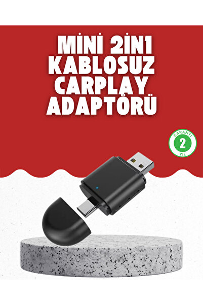 Marsilyan Kablosuz CarPlay Dönüştürücü – Akıllı Tak & Çalıştır Araç Adaptörü AKL48JD5