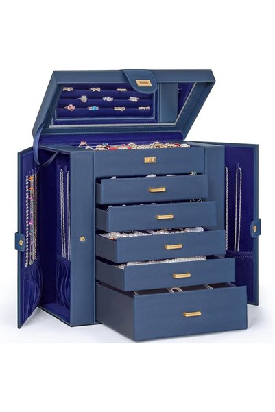 AKOZLIN 360° Rotating Jewelry Box 6-Tier Organizer Functional 360° Rotating J...