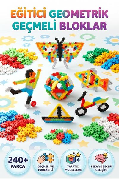 Tıfıl Toys 240 Parça Saklama Kutulu Eğitici Mozaik Puzzle Geçmeli Blok Zeka v...