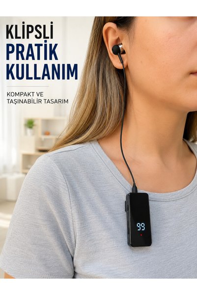 Lisinya Klipsli Bluetooth Kulaklık Kısa Kablolu Tek Kulaklık Taşınabilir Günlük Kullanım -