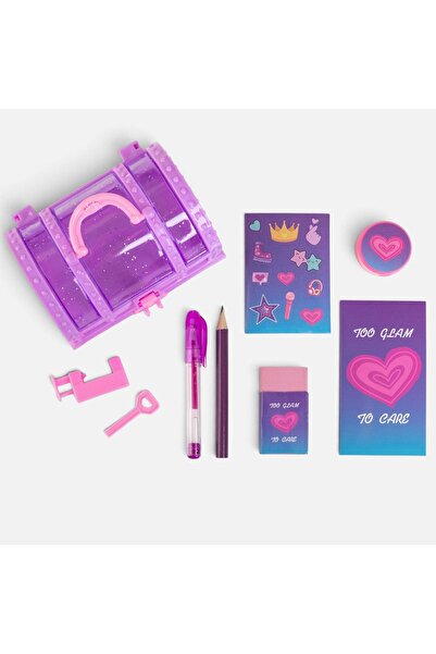 OEM Set de birou școlar mov cu 7 accesorii - Prea Glamour
