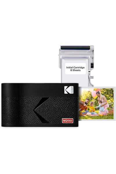 KODAK Mini 2 ERA 4PASS Mobil Fotoğraf Yazıcısı (5,3 x 8,6 cm) (Siyah, Fotoğraf Yazıcısı + 8 Yaprak)
