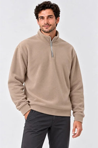 JANES Men's Polar Fleece Stand Collar Half Zipper Long Sleeve Regular Fit Win...