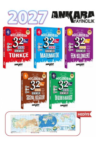 Ankara Yayıncılık 6.Sınıf Güçlendiren 32 Haftalık Denemeleri Seti 2027