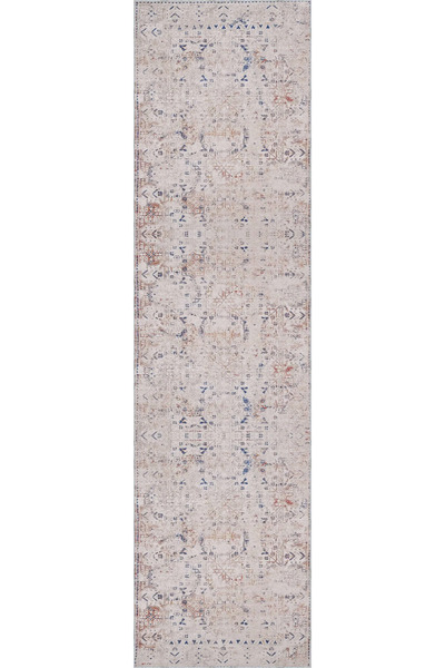 aren.HALI Mirim Modern Bej Polyester ve Pamuklu Kaydırmaz Tabanlı Yıkanabilir Dijital Baskı Halısı