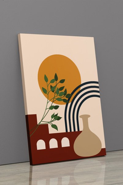 StellaStore Soyut Modern Minimal Kanvas Tablosu 3'lü Canvas Tablo Seti Ev, Oturma Odası Yatak Odası