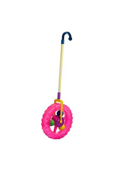 OEM Roata de Impins din Plastic Fucsia cu Maner Ø24x74cm