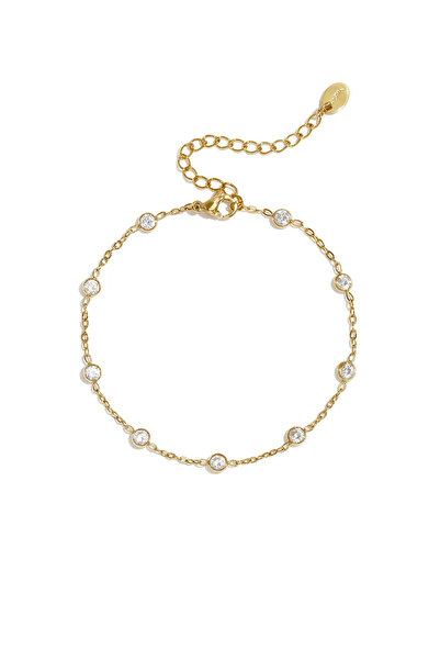 OEM Brățară Crystal Dots Clear, din oțel inoxidabil, cu zircon