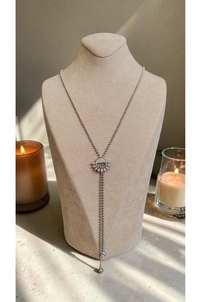 Dore Collection قلادة على شكل حرف Y من الفولاذ بتصميم شمسي من طراز VIP