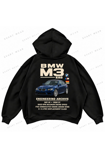 SVART WEAR Φούτερ με κουκούλα BMW M3 E92 με γραφικό σχέδιο, υπερμεγέθη σε σχή...