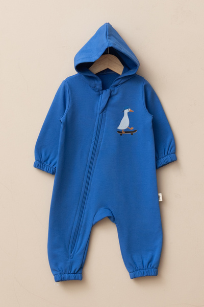 LOGO AKSESUAR Unisex Bebek %100 Pamuk Şardonlu İki İplik Kaykaylı Ördek Nakış...