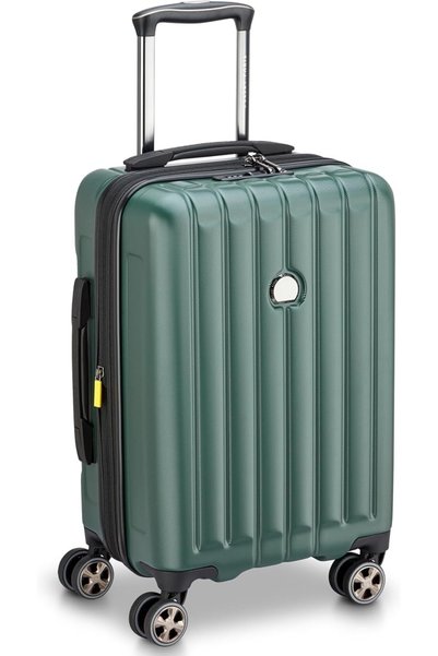Delsey Paris Longitude Double Wheel Cabin Trolley Suitcase, 55 cm Size, Green