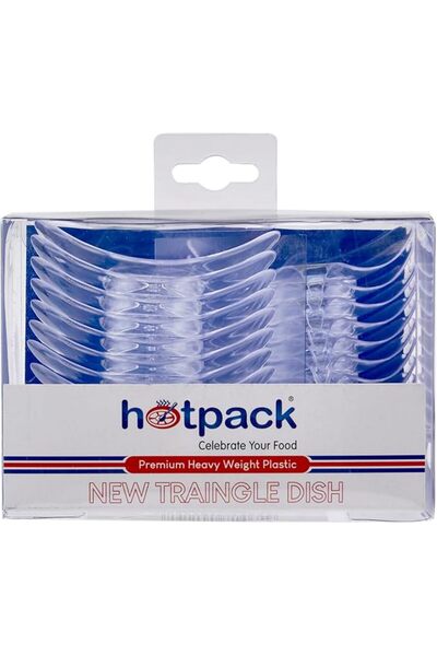 Hotpack Triangular Plastic Plates Clear, 24 Pieces