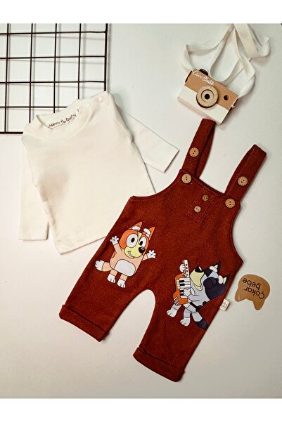cacobutik Baby Boy Cute Dog Print Long Sleeve Salopet Suit