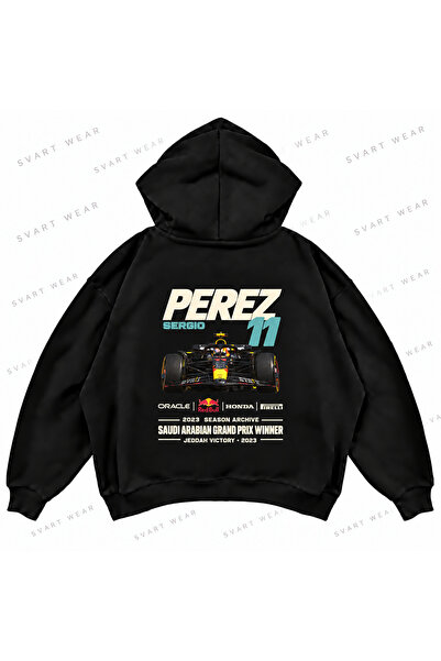 SVART WEAR Hanorac cu glugă supradimensionat și imprimat Sergio Perez F1