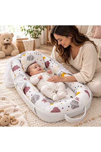 BABY4UU سرير مواليد متنقل على شكل شنطة قابل للطي مع حامل على الكتف وناموسيه و...