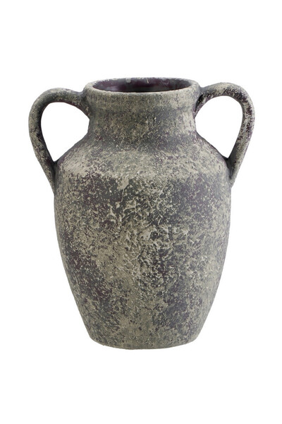 Ad Trend Vază de flori din teracotă negru-bej 17,5 x 25 cm