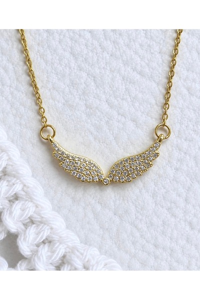 PALM MAMA JEWELRY PALMMAMA Yeni Melek Kanatlı Hediye Kutulu Zirkon Taşlı Gold...