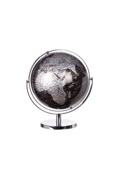 Ad Trend Decorative Earth Globe silver black 29 x 34 cm