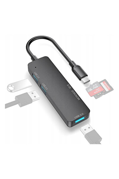 Tradebit Hub USB 3.0 Tip C Stație de andocare 5Gbps Cititor de carduri Micro ...