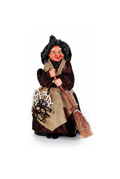 Decorer Figurină vrăjitoare de Halloween Befana cu recipient pentru bomboane ...