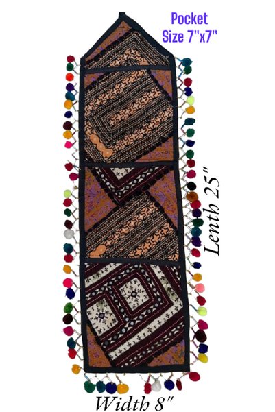 Generic Brand Beautiful Handmade embroidered patchwork wall pocket hanging