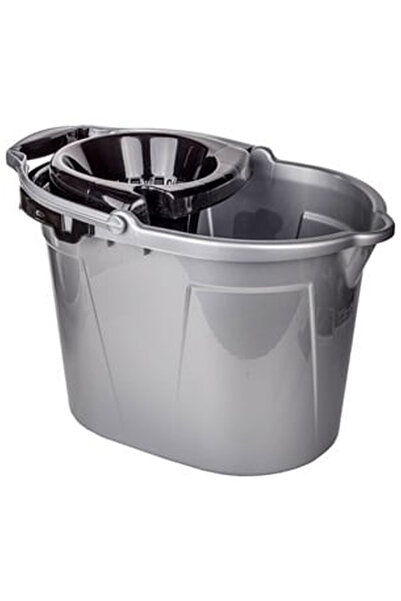 OEM Galeata Mop cu Storcator & Roti din Plastic Gri 14l