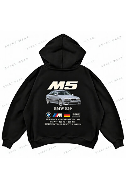 SVART WEAR Hanorac negru supradimensionat cu imprimeu BMW M5 E39