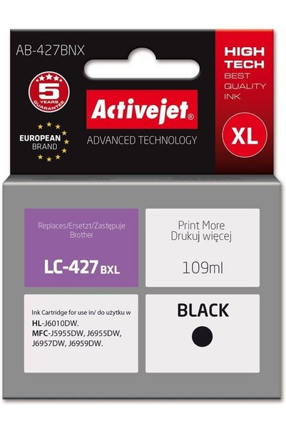 ActiveJet Φύσιγγα μελάνης εκτυπωτή Brother, Αντικατάσταση για Brother LC-427B...
