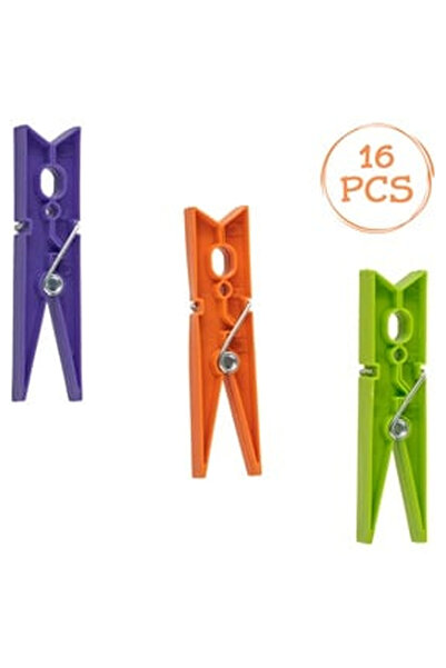 OEM Plastic Hooks Purple Green Lime Orange for Clothes 8.4cm - 16pcs