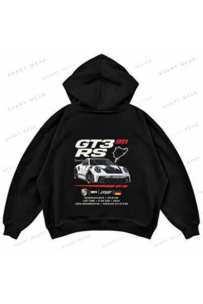 SVART WEAR هودي بورش 911 GT3 RS كبير الحجم مطبوع من الأمام والخلف